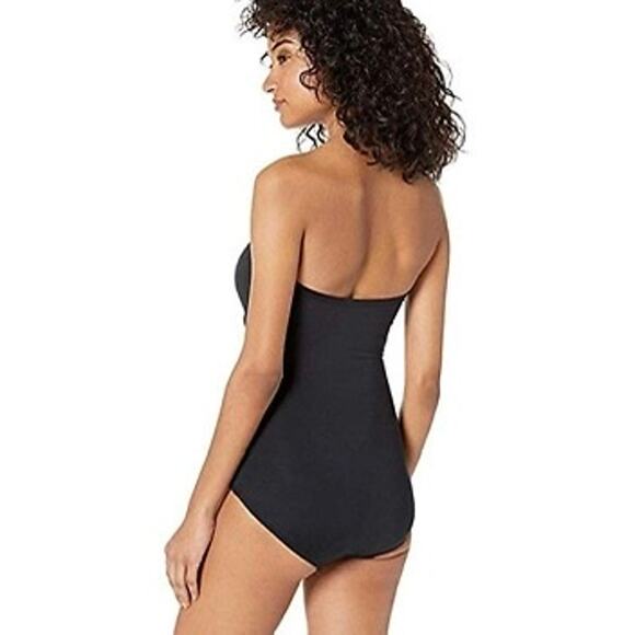 Kate Spade Black Scalloped Bandeau One Piece Swimsuit Sz.L - Picture 4 of 14